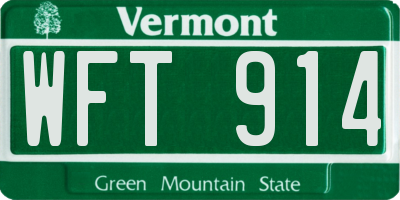 VT license plate WFT914