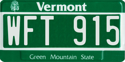 VT license plate WFT915