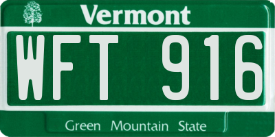 VT license plate WFT916