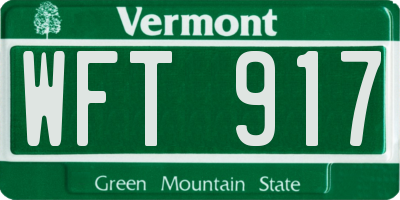VT license plate WFT917