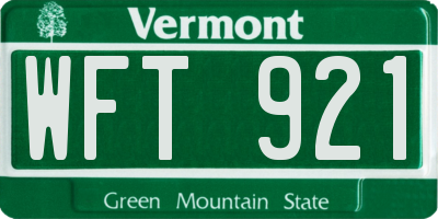 VT license plate WFT921