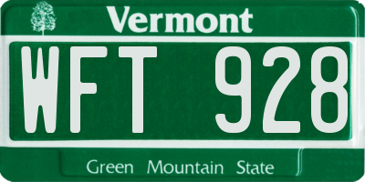 VT license plate WFT928