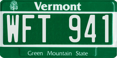 VT license plate WFT941