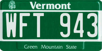 VT license plate WFT943
