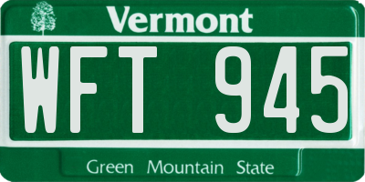 VT license plate WFT945