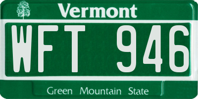 VT license plate WFT946