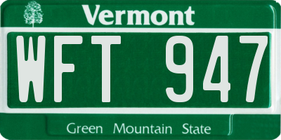 VT license plate WFT947