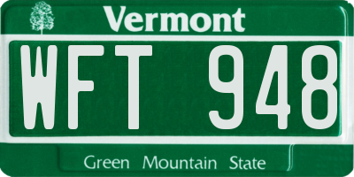 VT license plate WFT948