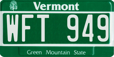VT license plate WFT949