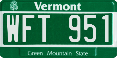 VT license plate WFT951