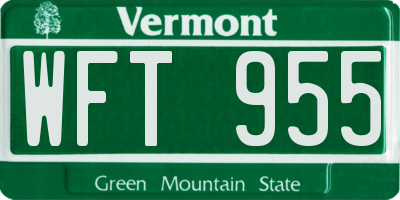 VT license plate WFT955