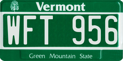 VT license plate WFT956