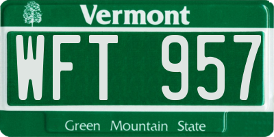 VT license plate WFT957