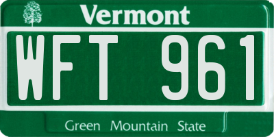 VT license plate WFT961