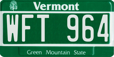 VT license plate WFT964