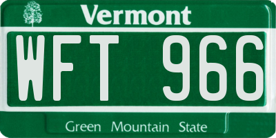 VT license plate WFT966