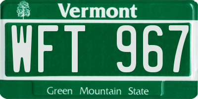 VT license plate WFT967