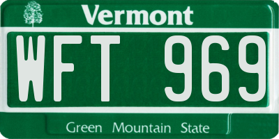 VT license plate WFT969