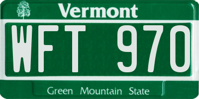 VT license plate WFT970