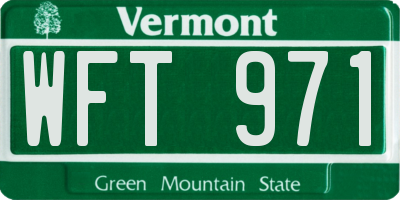 VT license plate WFT971