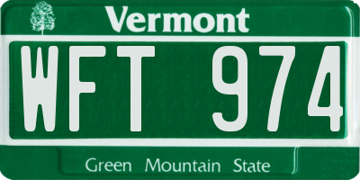 VT license plate WFT974