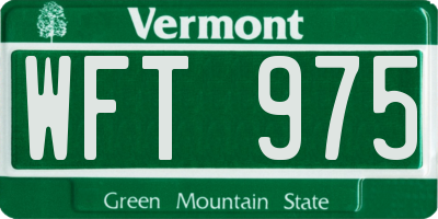 VT license plate WFT975