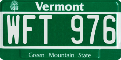 VT license plate WFT976