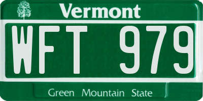 VT license plate WFT979
