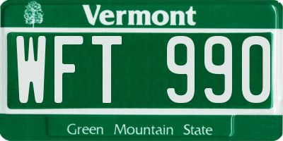 VT license plate WFT990