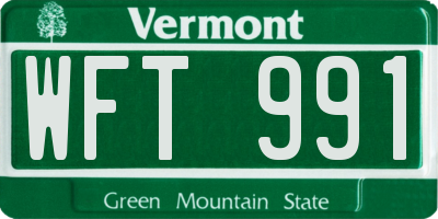 VT license plate WFT991