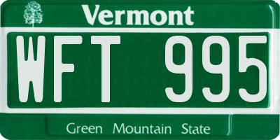 VT license plate WFT995