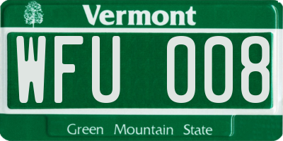 VT license plate WFU008