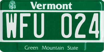 VT license plate WFU024