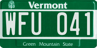 VT license plate WFU041