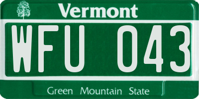 VT license plate WFU043