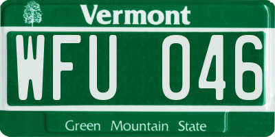 VT license plate WFU046