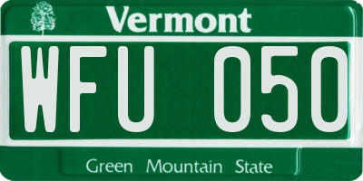 VT license plate WFU050