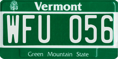 VT license plate WFU056