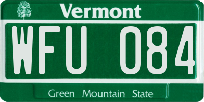VT license plate WFU084