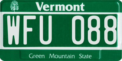 VT license plate WFU088