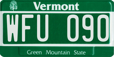 VT license plate WFU090