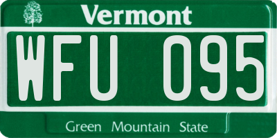 VT license plate WFU095