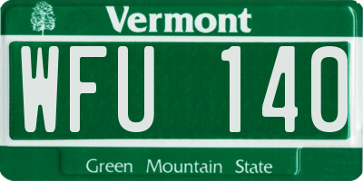 VT license plate WFU140