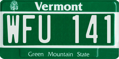 VT license plate WFU141
