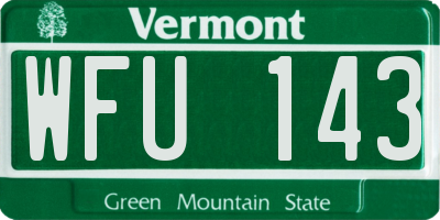VT license plate WFU143