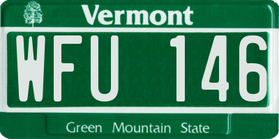 VT license plate WFU146