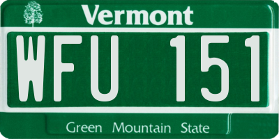 VT license plate WFU151
