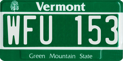 VT license plate WFU153
