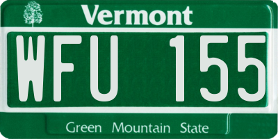 VT license plate WFU155