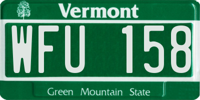 VT license plate WFU158